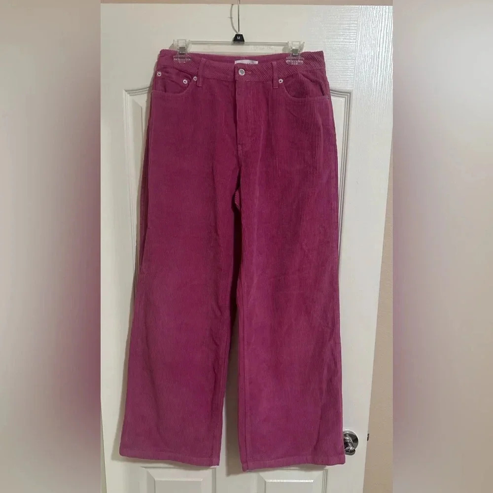 ANGEL KISS Pink Corduroy Flare Hippie Barbie Pockets Pants. Size‎ 7/28.